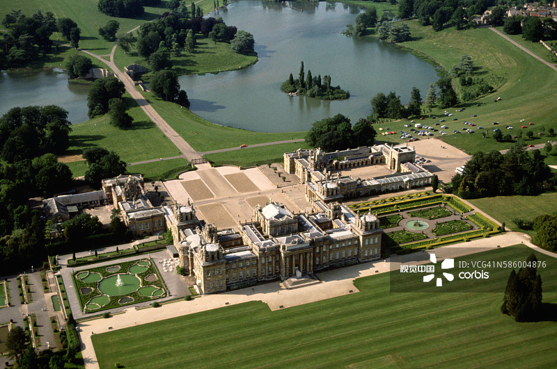 布莱尼姆宫航拍视角图片素材