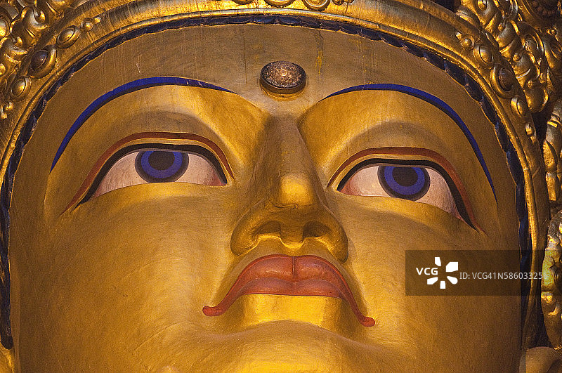 乌兰巴托甘丹寺的佛像特写图片素材