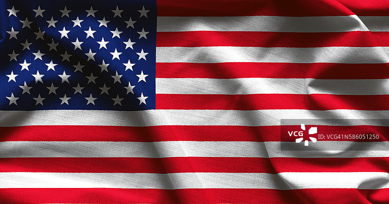 美国国旗背景：海边的岩石与浪花图片素材