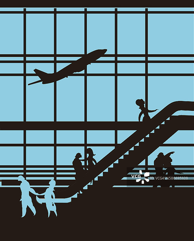 机场休息室矢量图图片素材