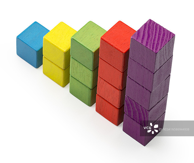 儿童玩具积木递增信息图阶梯图图片素材