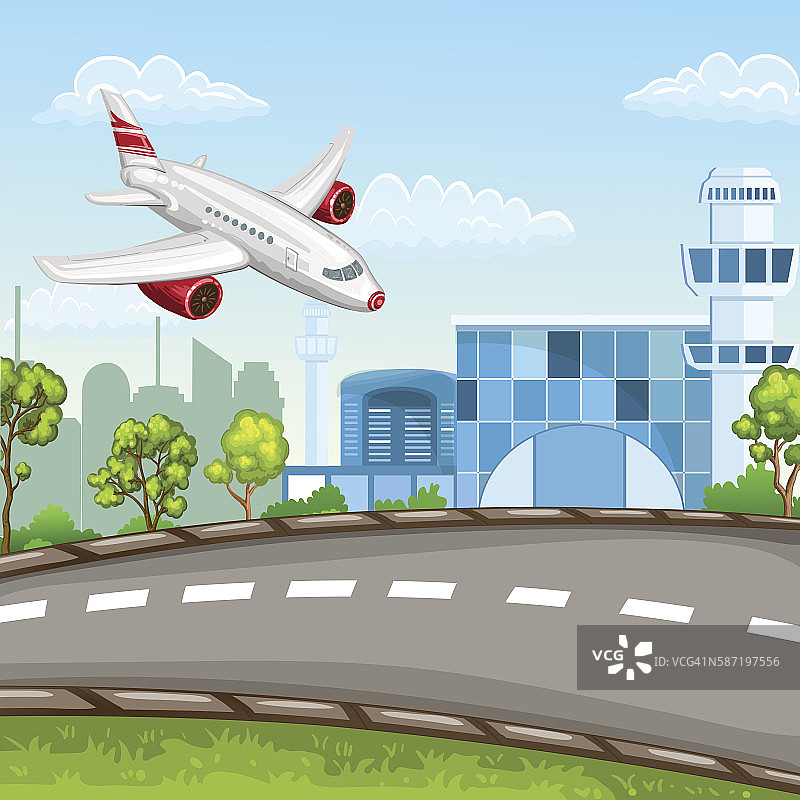 机场插画图片素材