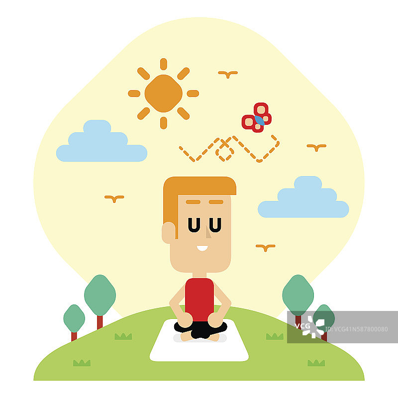 男人做瑜伽图片素材