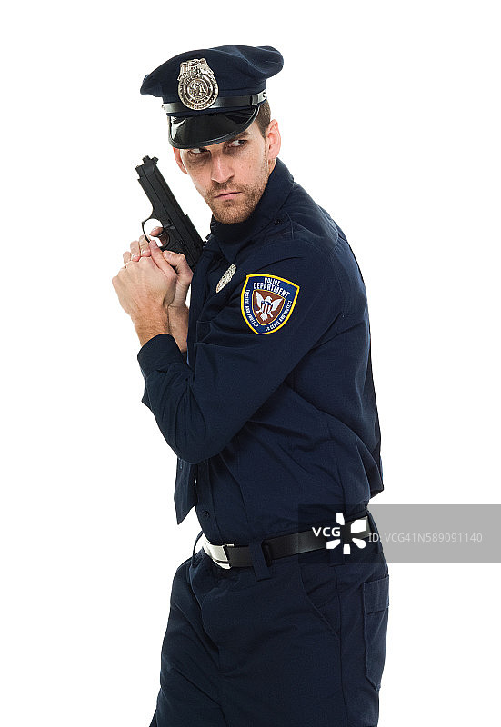 持枪行动的警察图片素材