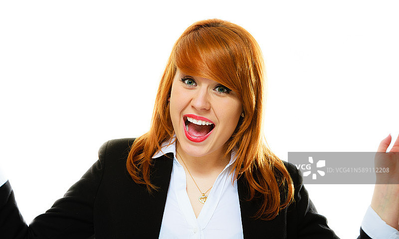 红发女商人肖像图片素材