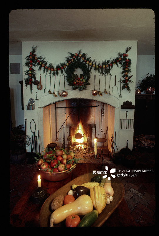 哈蒙德-哈伍德之家的圣诞壁炉图片素材