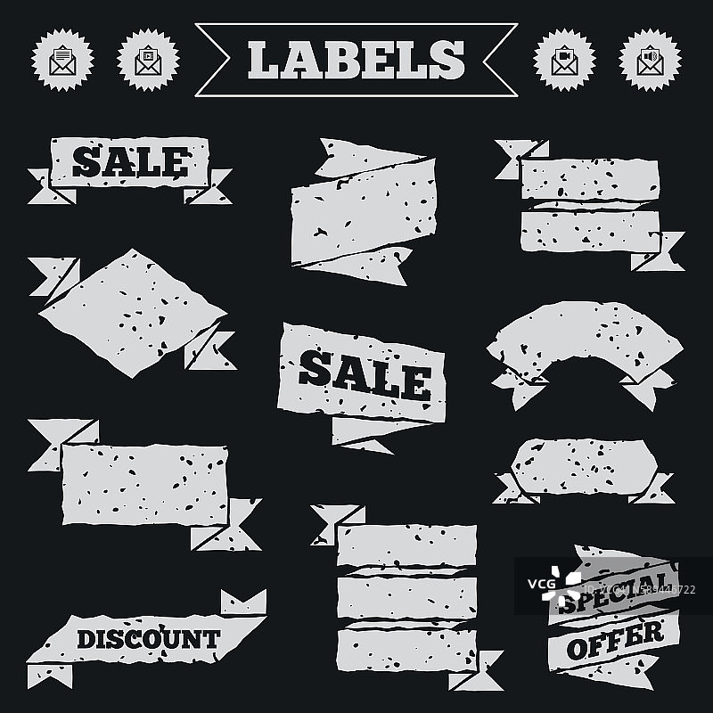 邮件信封图标，消息文档符号图片素材