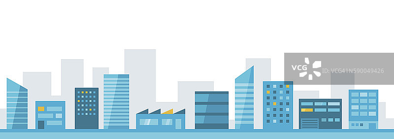 城市景观扁平设计插画图片素材