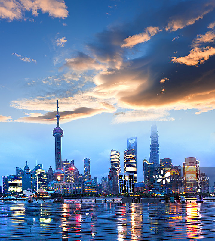 上海外滩金融区景观图片素材