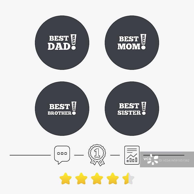 最好的妈妈、爸爸、兄弟、姐妹图标图片素材