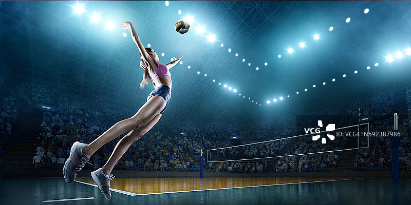排球：女运动员比赛瞬间图片素材