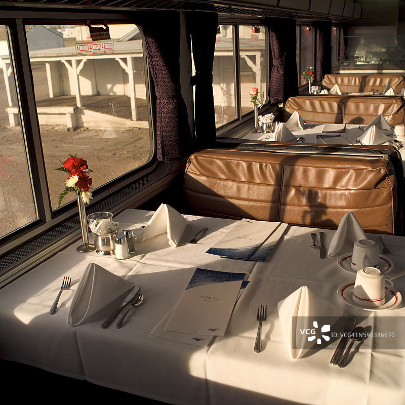 美国铁路列车上的餐车图片素材