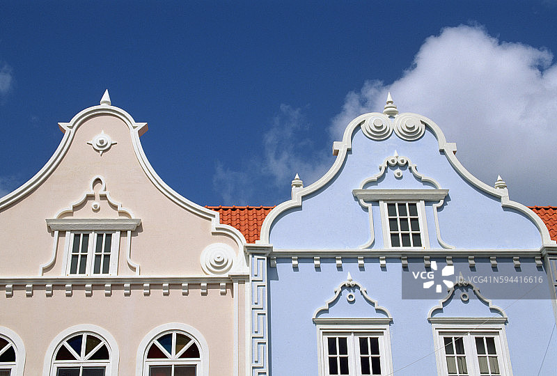 荷兰殖民时期建筑的柔和外墙图片素材