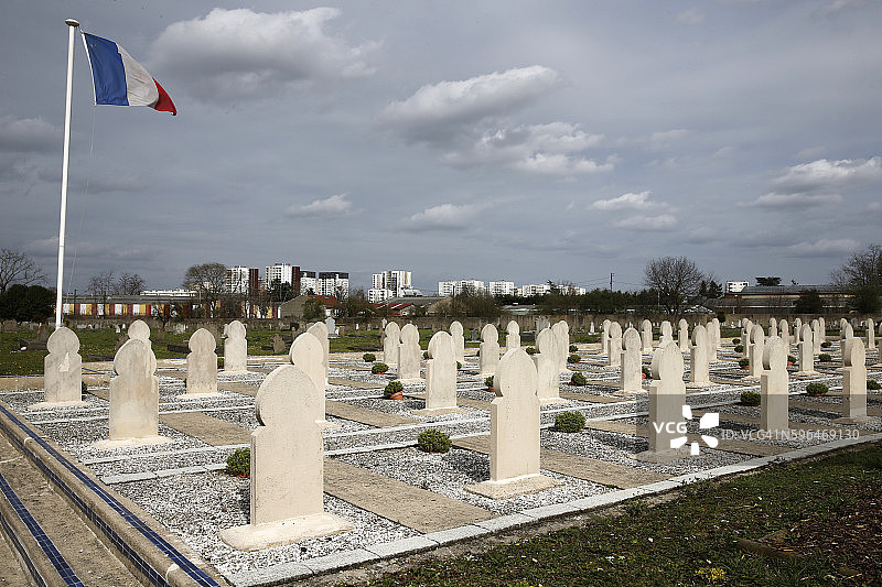 法国博比尼的穆斯林公墓图片素材