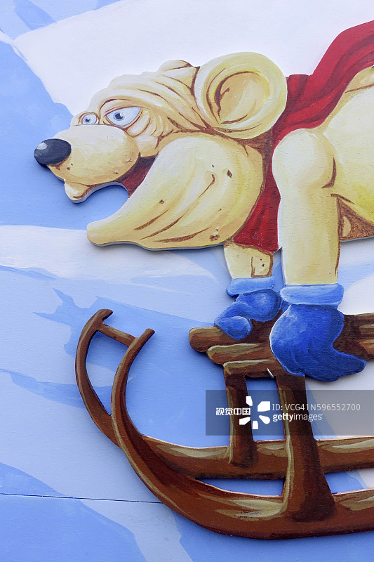 狗拉雪橇插画图片素材