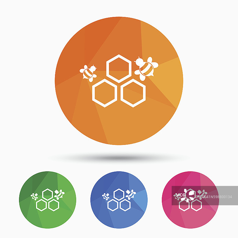 蜂窝信号图标。蜂蜜细胞的象征。图片素材