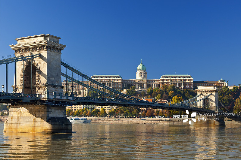 布达佩斯多瑙河链桥和皇宫图片素材