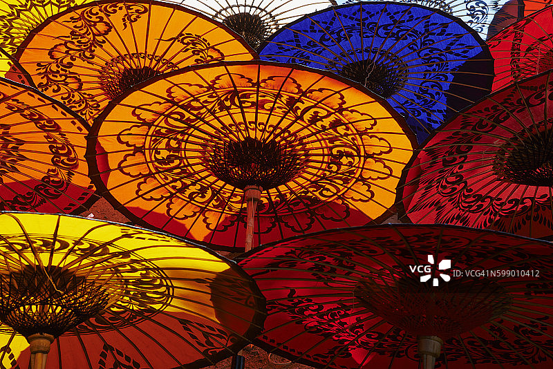 缅甸勃生伞厂，伊洛瓦底省图片素材