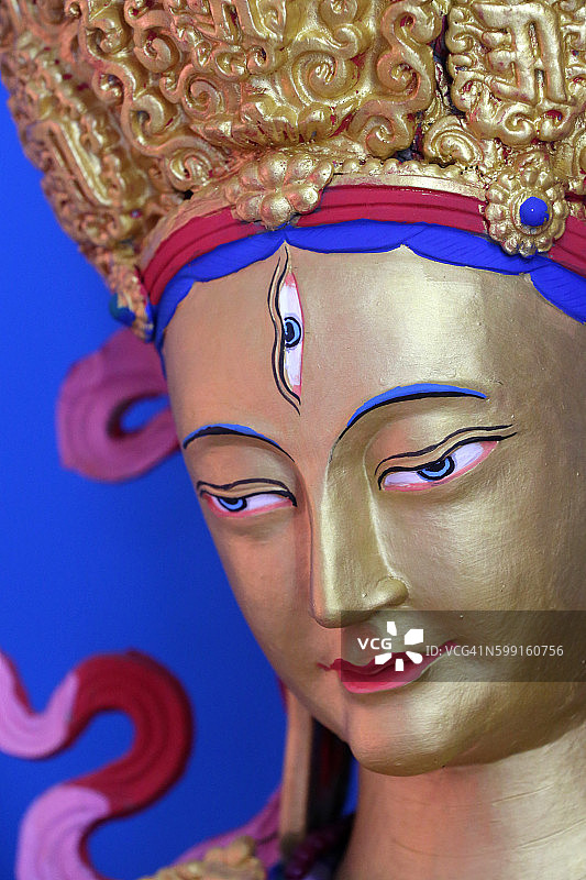 谢珠曲科林寺：白度母雕像图片素材