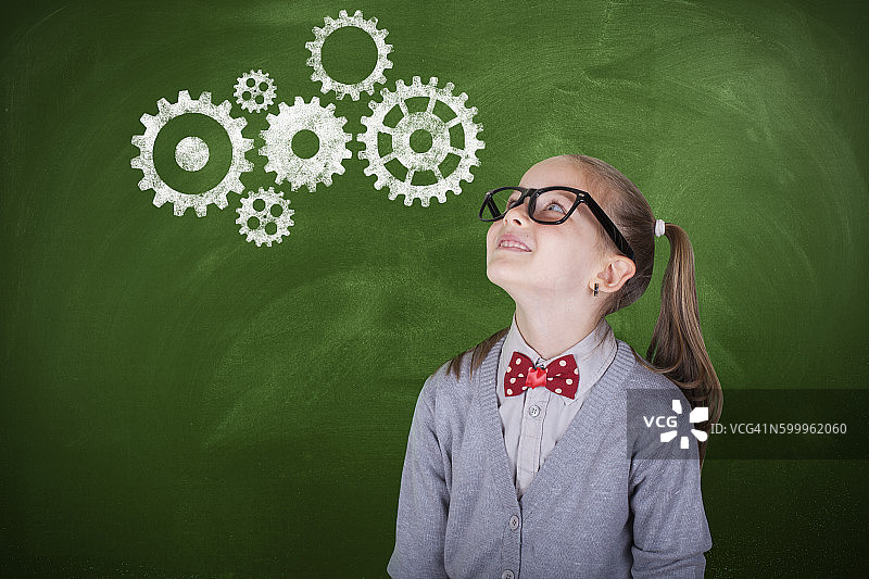 思考中的学生与头脑风暴图片素材