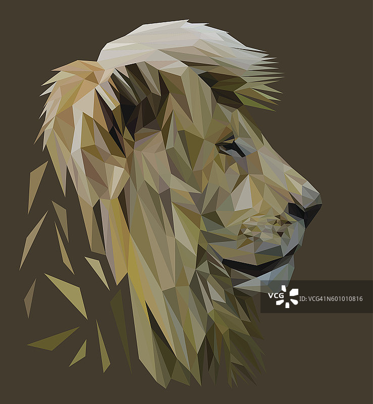 低多边形狮子图片素材