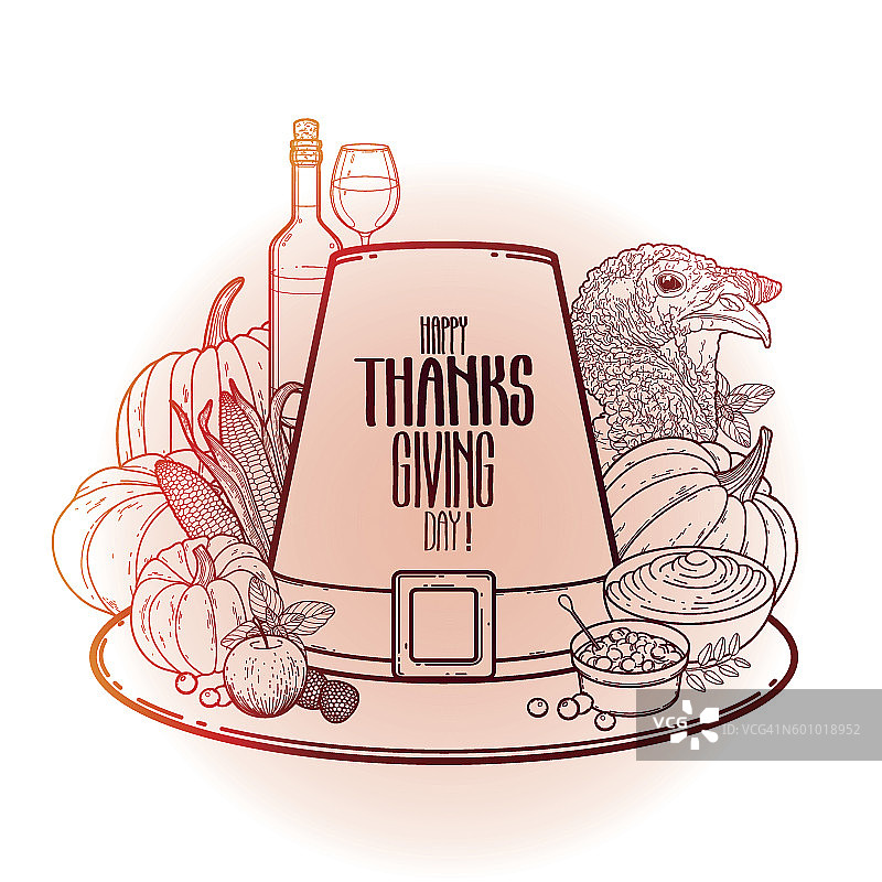 感恩节帽子图案图片素材