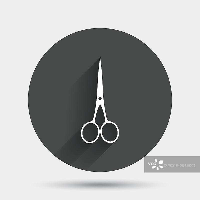 理发师剪刀闭合图标，裁缝符号图片素材