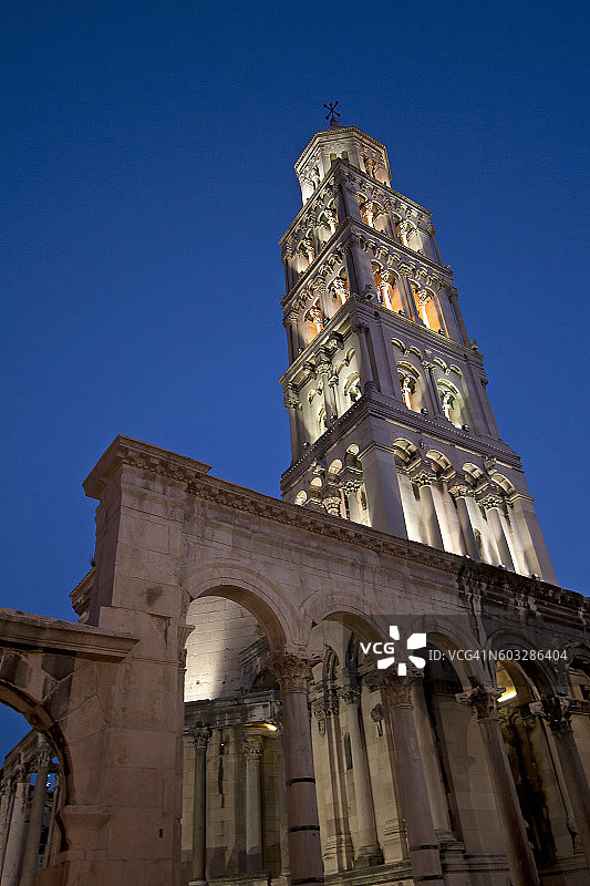 克罗地亚斯普利特佩里斯特广场大教堂图片素材