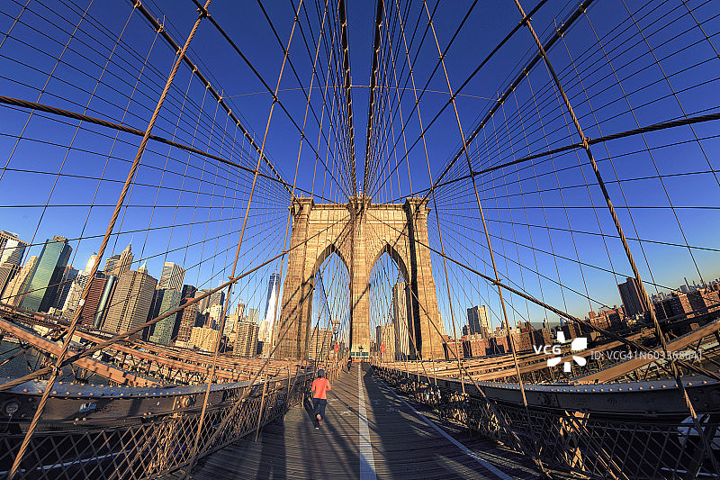 美国纽约市，布鲁克林大桥图片素材