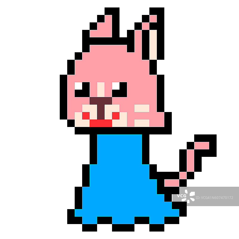 像素风猫咪设计插画图片素材