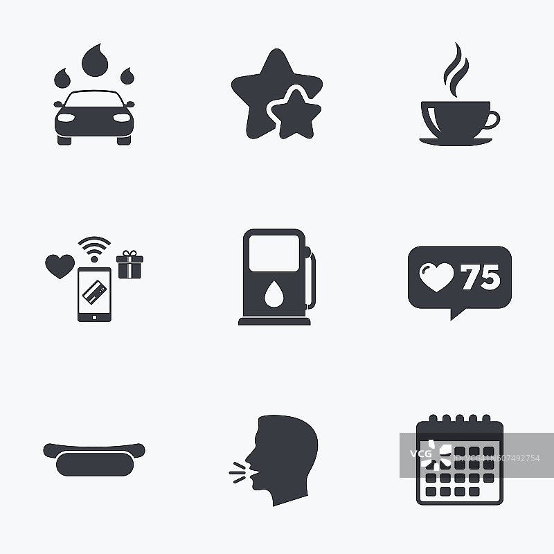 加油站服务图标：洗车图片素材