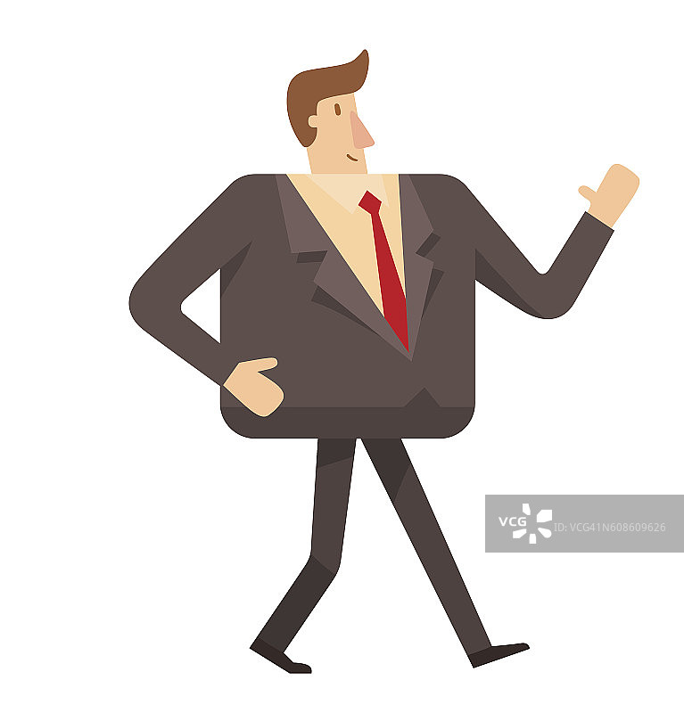 行走中的方形商务男士图片素材