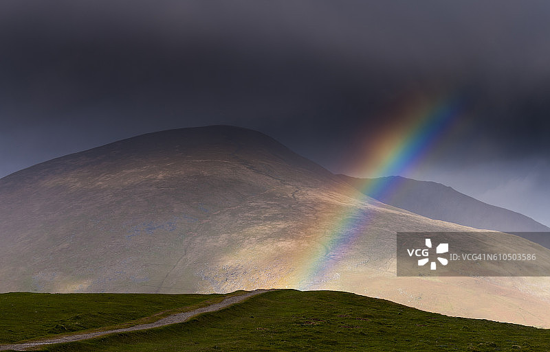 坎布里亚山脉的彩虹，英国湖区国家公园风光图片素材