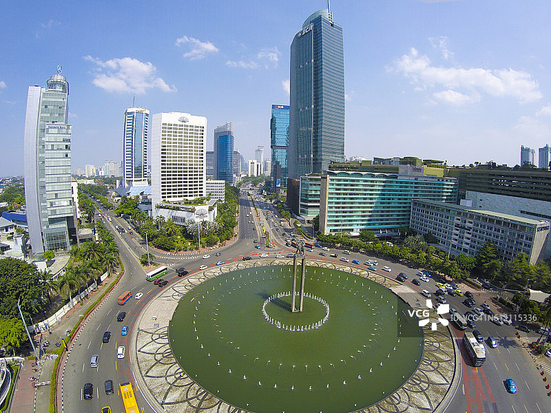 从空中俯瞰雅加达市中心图片素材