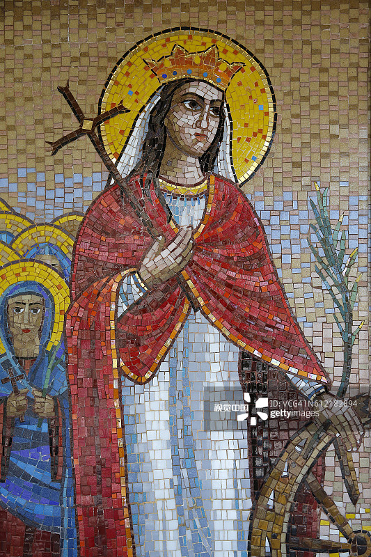 维勒瑞夫圣米歇尔和圣乔治科普特教堂：亚历山大的圣凯瑟琳马赛克图片素材