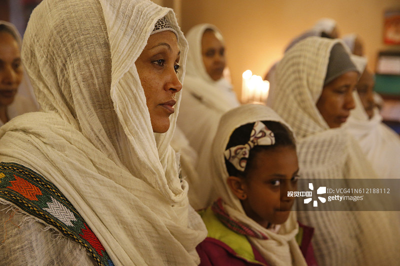 在圣母教堂举行的科普特教堂周日庆典图片素材