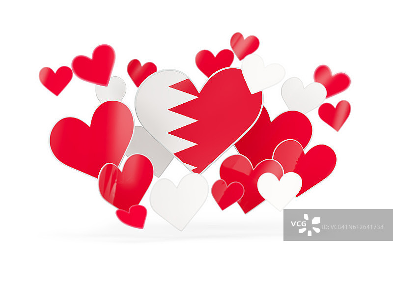 巴林旗帜心形贴纸图片素材