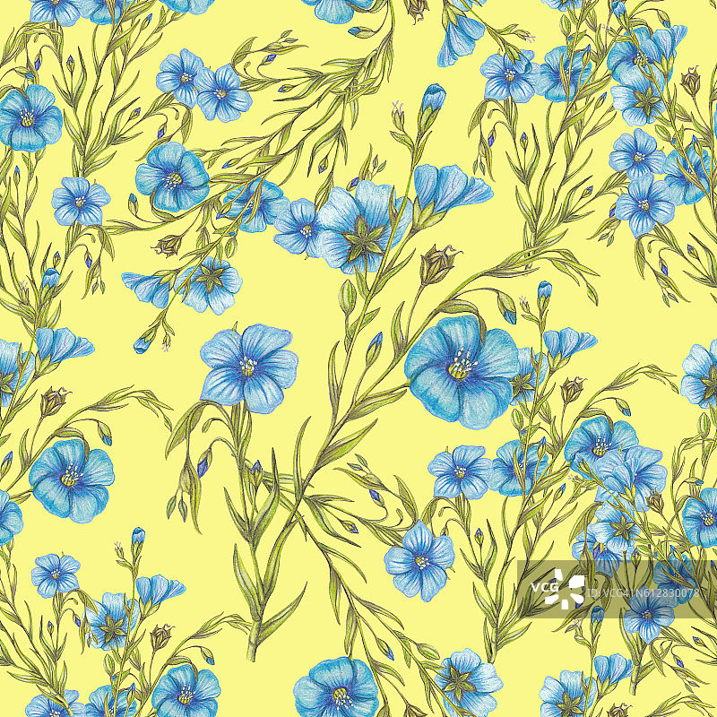 亚麻花无缝图案图片素材