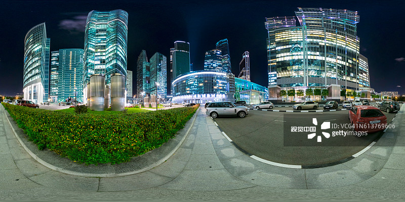 夜晚的莫斯科城市商业中心图片素材