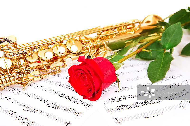 音符和萨克斯管图片素材