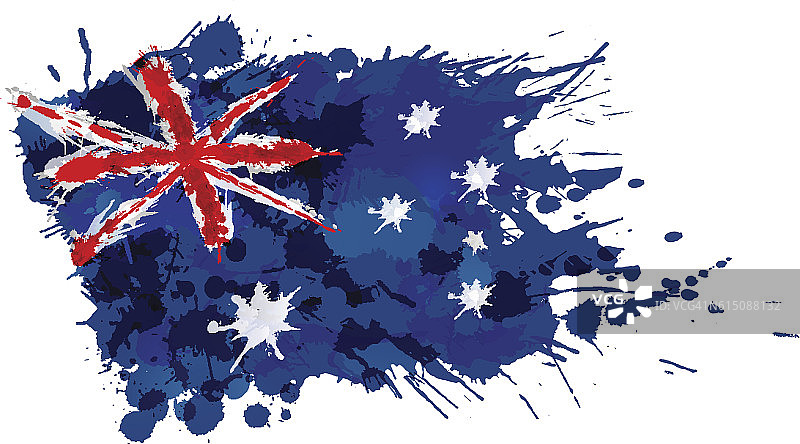 由彩色飞溅组成的澳大利亚国旗图片素材