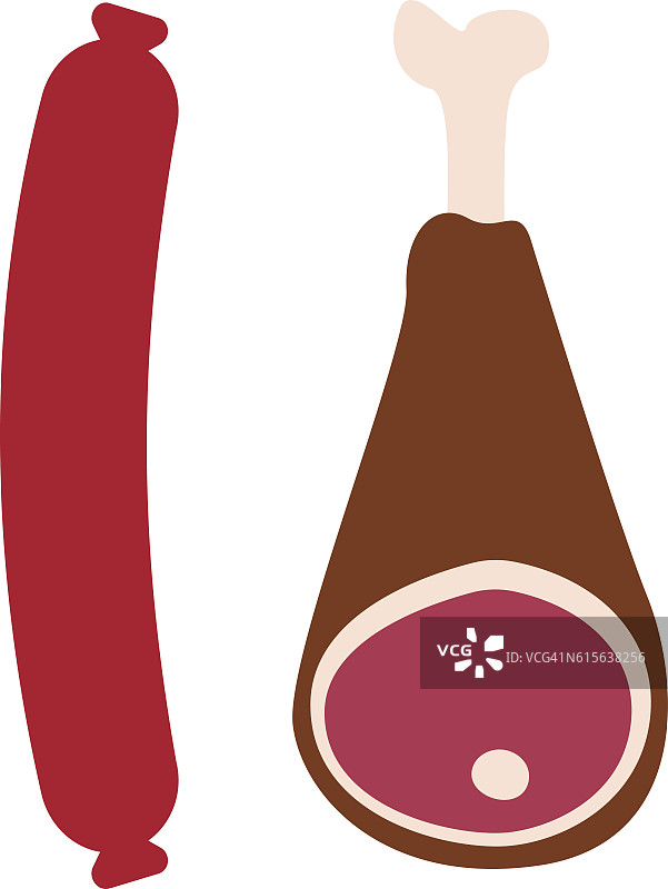 分离的肉制品矢量素材图片素材