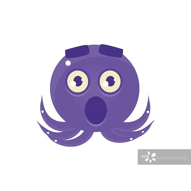 震惊的滑稽章鱼Emoji表情图片素材