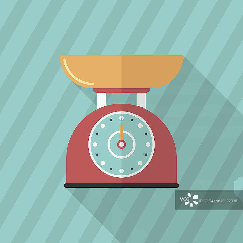 厨房用具：扁平化风格的秤图标图片素材