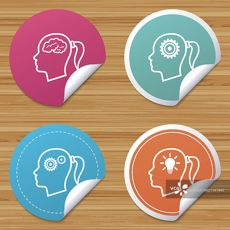 头部与大脑图标，女性符号图片素材