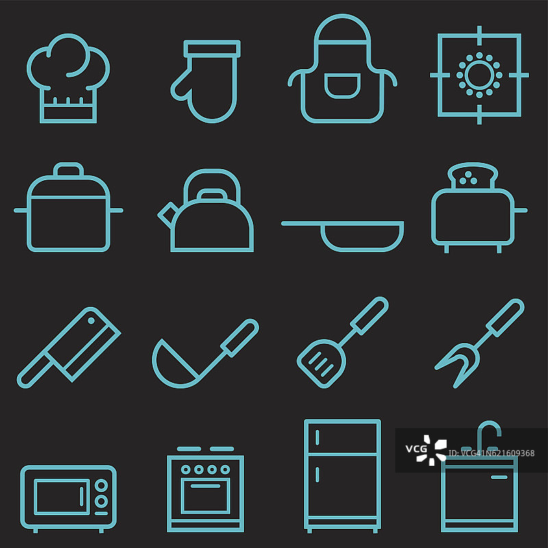 厨房图标[黑暗中发光]图片素材