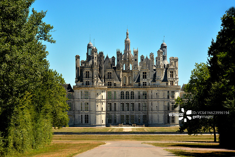 法国卢瓦尔河谷香波尔城堡，联合国教科文组织世界遗产图片素材