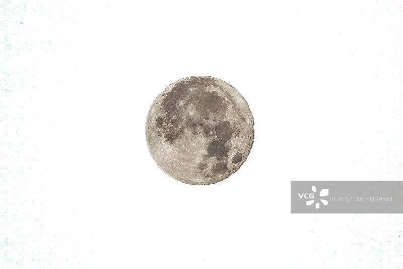 白色背景下的超级月亮图片素材