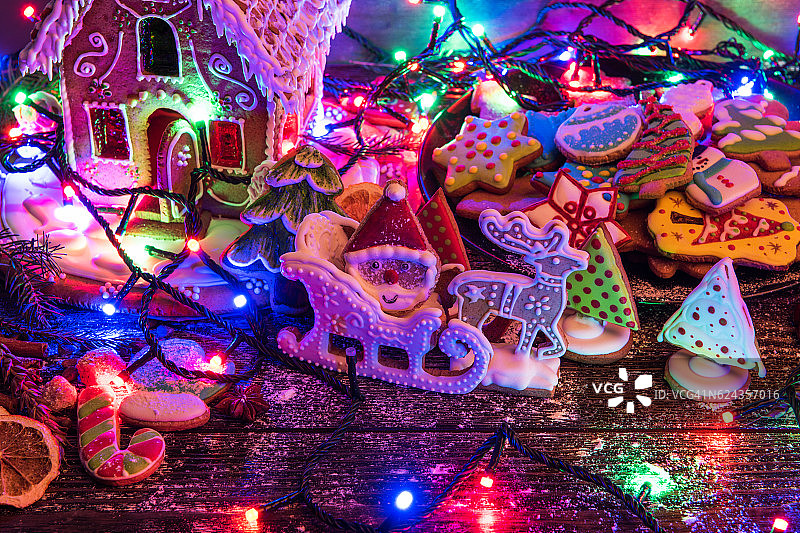 姜饼新年和圣诞节图片素材