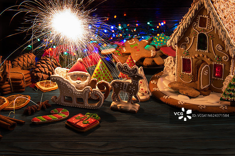 姜饼新年和圣诞节图片素材